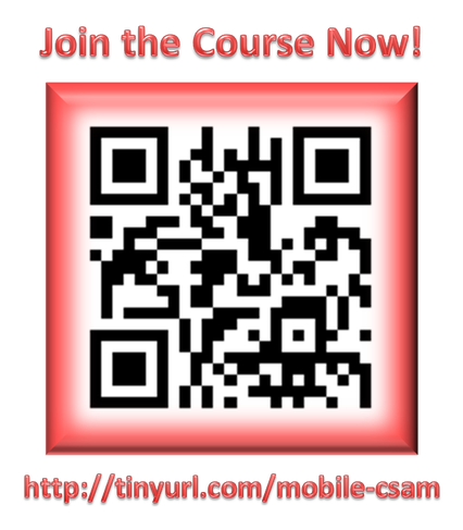 Scan this QR code to access the Mobile CSAM MOOC resource